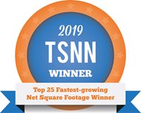 2019 TSNN winner top 25 fastest growing net square footage winner