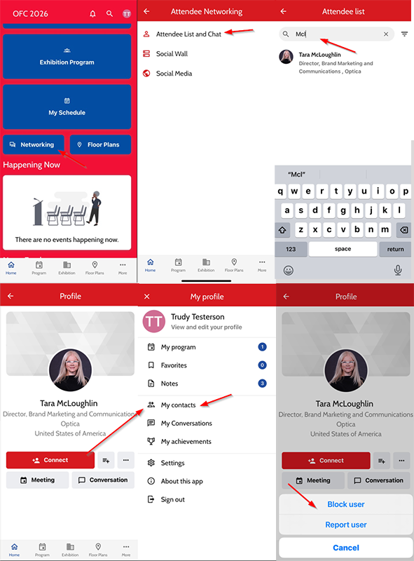 How to connect with attendees