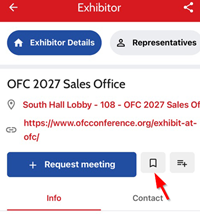 click the flag to save the exhibitor